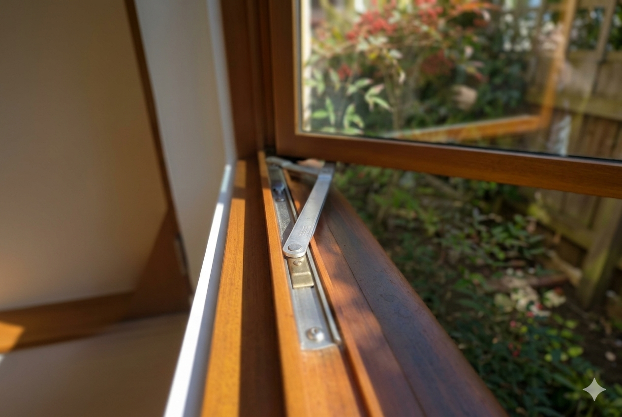 Custom wood door hardware placeholder